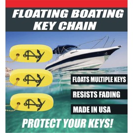 Hardline Products USA Floating Boating Key Chain - 3 pack (Anchor, Yellow)