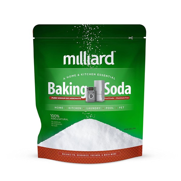 Milliard 5lbs Baking Soda / Sodium Bicarbonate USP - 5 Pound Bulk Resealable Bag