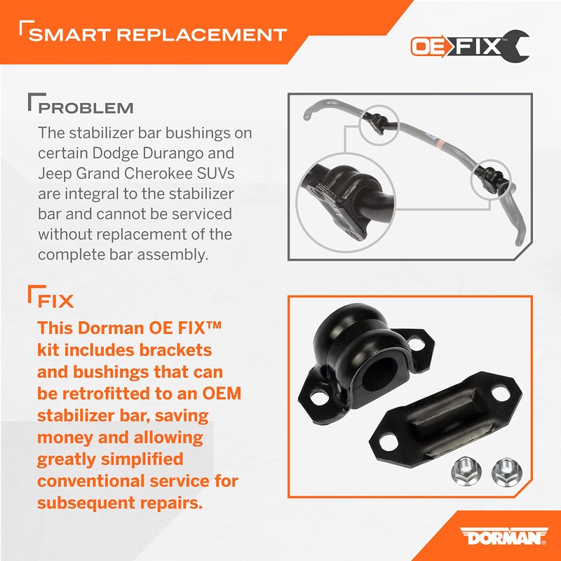 Dorman 928-581 Front Suspension Sway Bar Bracket Kit Compatible with