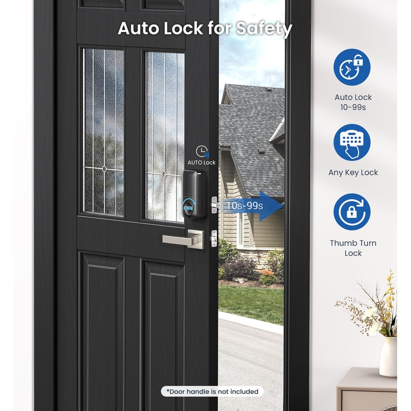 Veise Fingerprint Door Lock, Keyless Entry, Auto Lock, Electronic Keypad