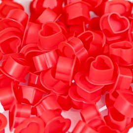 Tattoo Ink Caps Silicone Tattoo Cups Red 200 Pcs with Base for Tattoo, Ink Caps for Tattooing Microblading Tattoo Supplies