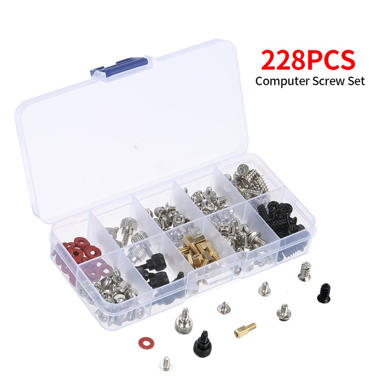 228PCS Basic Computer Screw Kit Desktop Computer Maintenance Screw Set