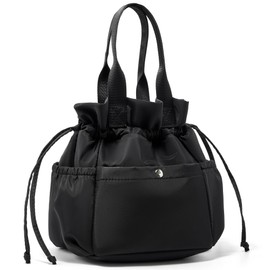 Yarnic Black Lunch Bag Women Insulated Lunch Bags,Cut Reusable Lunch Tote Bag Stain-Resistant Lunchbox with Water Bottle Holder for Adult Work Picnic Office Hiking