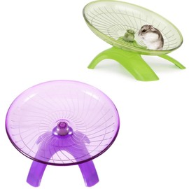 Hamster Wheel, Hamster Flying Saucer Silent Running Exercise Wheel Pet Spinner Toy for Hamsters Gerbils Mice Hedgehog Small Animals (green and purple)