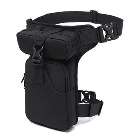 Eshow Mens Canvas Leg Bag Tactical Electrical Engineering Tool Pouch Thigh Pouch Waist Bag Banana for DIY Electricians Plumbers Carpenters Bicycle Motorcycle Sports, black