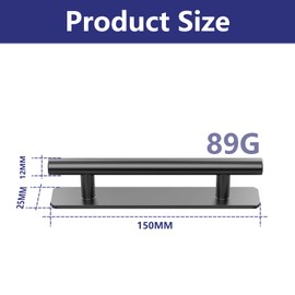 KIKISML 2PCS Self-Stick Instant Cabinet Drawer Door Handles, Aluminum Alloy Adhesive No Drilling Door Pull Handle for Drawer Closet Sliding Door Kitchen Cabinet- Black