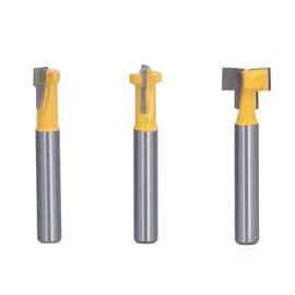 3Pcs Keyhole Router Bits Set 1/4in Shank T Slot Routers Bit Milling Cutters for Wood