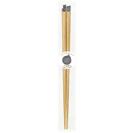Tanaka Chopsticks Shop Nyanmonyite Chopsticks, Kuroneko, 7.1 inches (18 cm), Non-slip Treatment, Easy to Pinch, Non-Slip, Cat Pattern, Wood, Made in Japan, Anti-Slip, Children, Natural Wood, Stylish