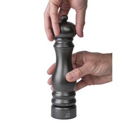 PEUGEOT - Paris Chef u'Select Salt Mill 22 cm + Rock Salt - Stainless Steel - 6 Preset Grinding Levels - Carbon Colour