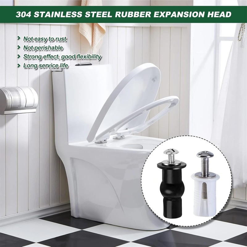 BaiBaoHui 12-Pc Universal Toilet Seat Hinge Screws Kit - Durable