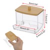 BTSKY Clear Paper Clip Holder with Bamboo Lid Thick Acrylic