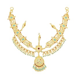 Silver Gold Head Chain Drop Hair Chians Headband Egypt Arabian Belly Dance Headpiece Forehead Chain Hair Piece (Gold)