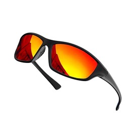 grinderPUNCH Sport Polarized Sunglasses for Men & Women Baseball Running Cycling Fishing Golf Driving Shades Sun Glasses (Polarized Red Lens)