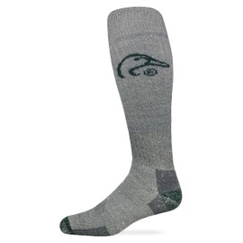 Ducks Unlimited Mens 80% Merino Wool Heavyweight over the calf Boot Socks 1 Pair (US, Alpha, Large, Regular, Regular, Grey/Green)