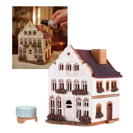 Midene Handmade Ceramic house Tea light Candle Holder Home decor Collectible miniature house of Historic Buddenbrook Haus Lübeck Handmade Tiny Mini