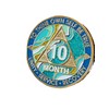 10 Month AA Medallion Elegant Marble Caribbean Aqua Glitter Sobriety