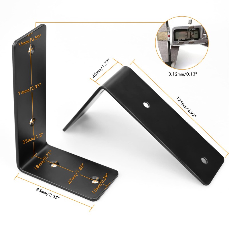 Shelf Brackets Heavy Duty, 45mm Thick L Shape Right Angle