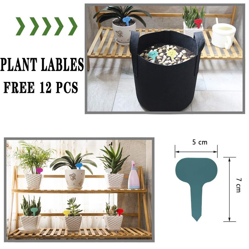 JERIA 12-Pack 3 Gallon, Vegetable/Flower/Plant Grow Bags, Aeration Fabric Pots