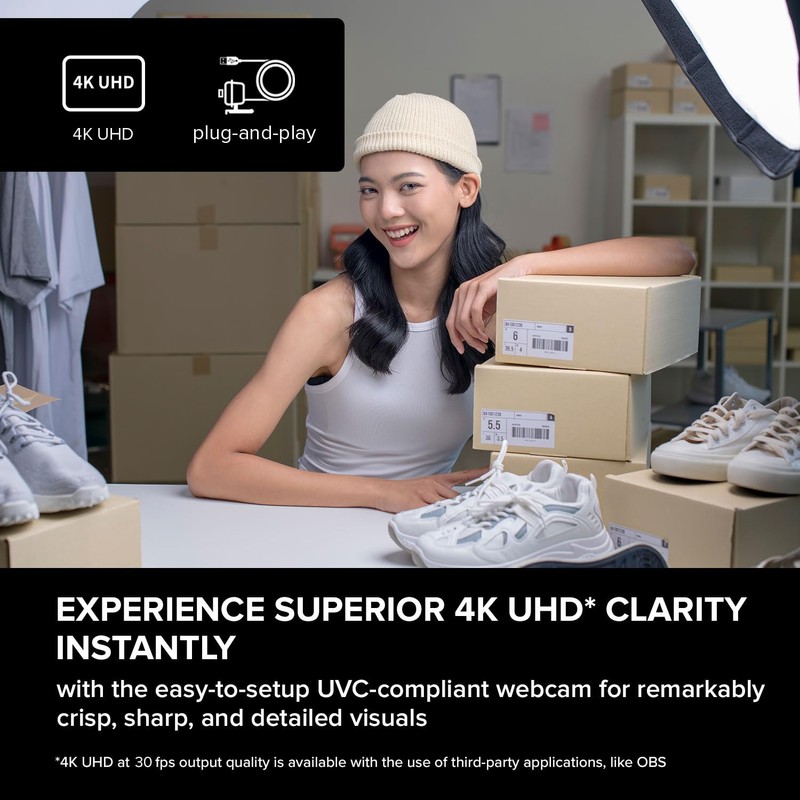 CREATIVE Live! Cam 4K UHD USB Webcam with Backlight Compensation,