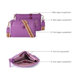 Leather Crossbody Bags For Women - Trendy Women's Leather Purse - Ladies Shoulder Handbag - Sling Bag For Women - Gifts For Women, Her (Nappa Light Purple)