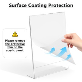 MaxGear 6 Pack Acrylic Sign Holder 8.5 X 11, Plastic Paper Holder With Vertical Slanted Back, Picture Photo Frames Display Stand Flyer and Document Organizer for Office Desktop Use
