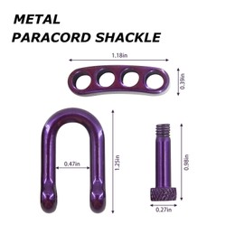 Paracoedland-U Shape 6pcs Adjustable Shackle Bracelets Buckle Stainless Steel Rope for Outdoor Rope Survival Camping Climbing Gold