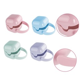 Abaodam 4pcs Portable Pacifier Holder Case Soother Storage Box for Travel Compact Dustproof Design for Newborn Pacifiers Mixed Colors Material