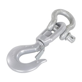 Vestil HOOK-S-6 Steel Swivel Hook with Shackle 6,000 Lb. Capacity Silver