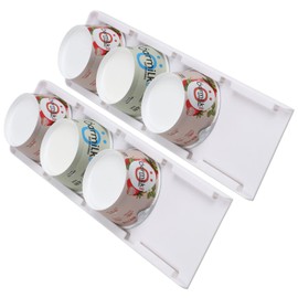 Yogurt Organizer for Fridge, Yogurt Holder for Refrigerator Greek and Vegan Yogurt Organizer Slider Yogurt Organizer Sliding Yogurt Holder w/Adhesive Tapes for 4 Yogurts of 3.75 inch, 2 Pack