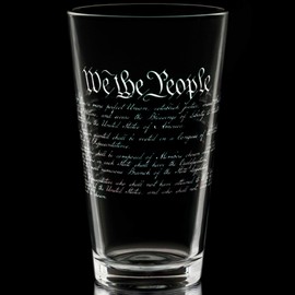 BEER PINT GLASS | CONSTITUTION | 360 PRINT | Restaurant Quality 16oz Drinking Glasses | MADE IN USA from LUCKY SHOT (CONSTITUTION)