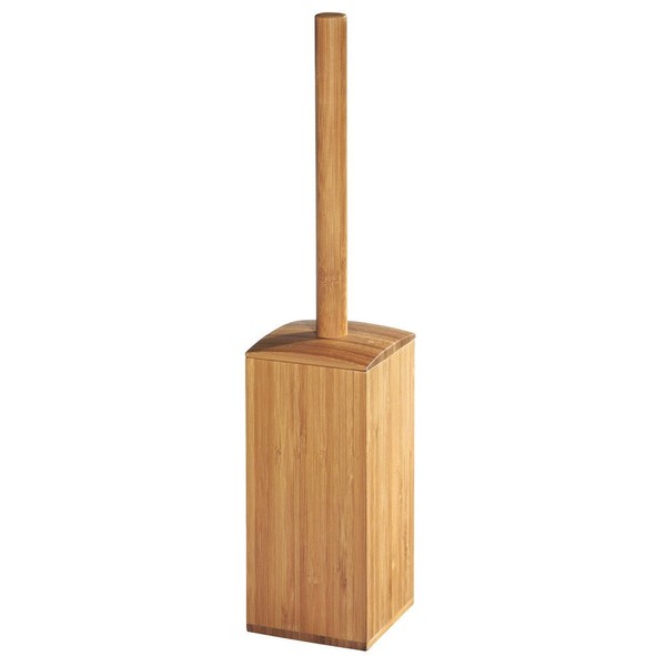 iDesign Formbu Bamboo Toilet Bowl Brush and Holder Set - 3.6" x 3.6" x 17.5"