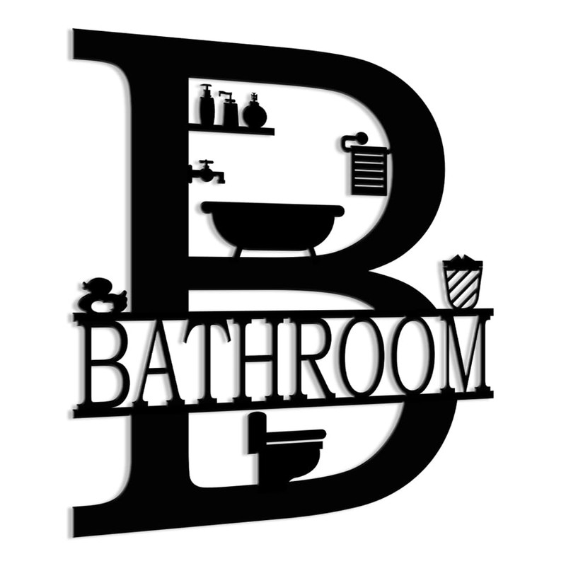 XORT Bathroom Signs Metal Wall Decor, Metal Bathroom Wall Art,