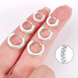 925 Sterling Silver Earrings Small Hoop Silver Huggie Earrings for Women Sterling Silver Small Hoop Earrings 925 Silver Hypoallergenic Earrings Small Huggie Hoops Cartilage Earrings for Jewelry