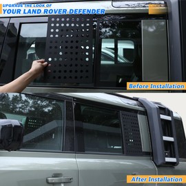 YIWANG for Land Rover Defender 110 2020-2022 Car Styling Aluminum Alloy Black Car Window Side Glass Protective Panel Auto Accessories