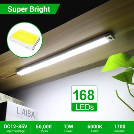 CT CAPETRONIX 12v LED Interior Light Bar, 168LEDs 15.4IN 1700LM 10W, DC 12v Volt led Strip Lights with Switch, for Enclosed Cargo Trailer Car RV Van Truck Lorry Camper Boat Caravan Motorhome (6Pcs)