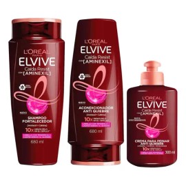 Elvive Aminexil 680ml Shampoo Acondicionador Crema