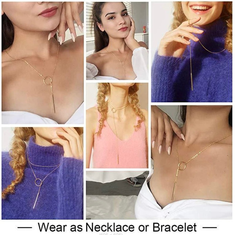 Donaly Women's Chain Necklace, Y-Shape, Narrow, Cute