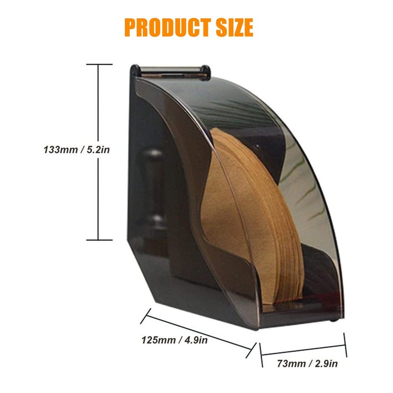 MIDOGAT Coffee Filter Holder, Dustproof Coffee Filter Box, Acrylic Coffee