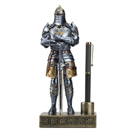 HDMbigmi King's Guard Knight Stifteständer, Statue, Büro, Stifteständer, Schreibtisch-Organizer für Männer, Top-Kollektion als Geschenk, 24 cm (blau)