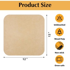 UPOGDDY 12-inch Air Fryer Parchment Paper Liners - 100 Pcs Non-Stick Unbleached Pre-Cut Squares for Ninja SP101 SP151 SP351 SP201 SP301, Safe & Disposable Air Fryer Sheets