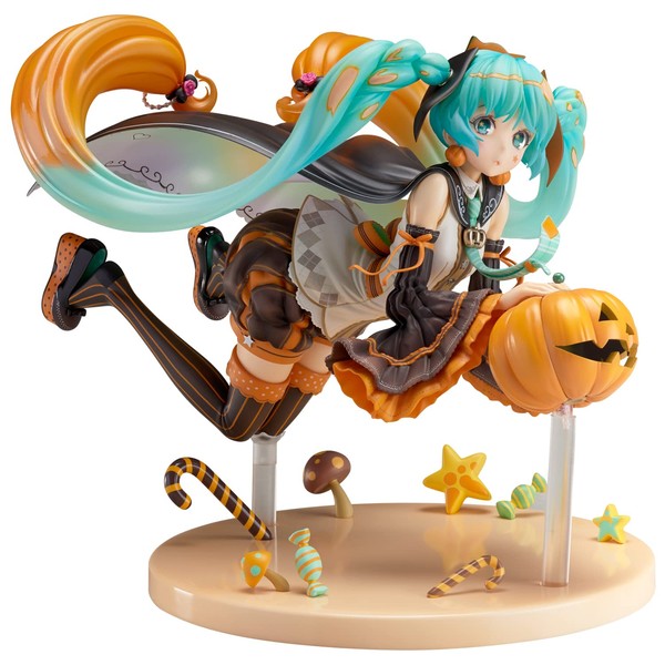 Hatsune Miku "TRICK or MIKU" Illustration by Left (Resale), Non-scale, PVC & ABS, Painted, Finished Figure, White, Total Height: Approx. 6.7 inches (17 cm)