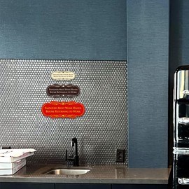 Signs ByLITA Designer Employees Must Wash Hands Before Returning to Work Sign - Durable Plastic and Easy Installation | Workplace Restroom Reminder (Walnut) - Small (1 Pack)