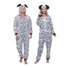 Sincere Party Adult Dalmatian Onesie Costume,Fleece Dalmatian Pajamas Jumpsuit for