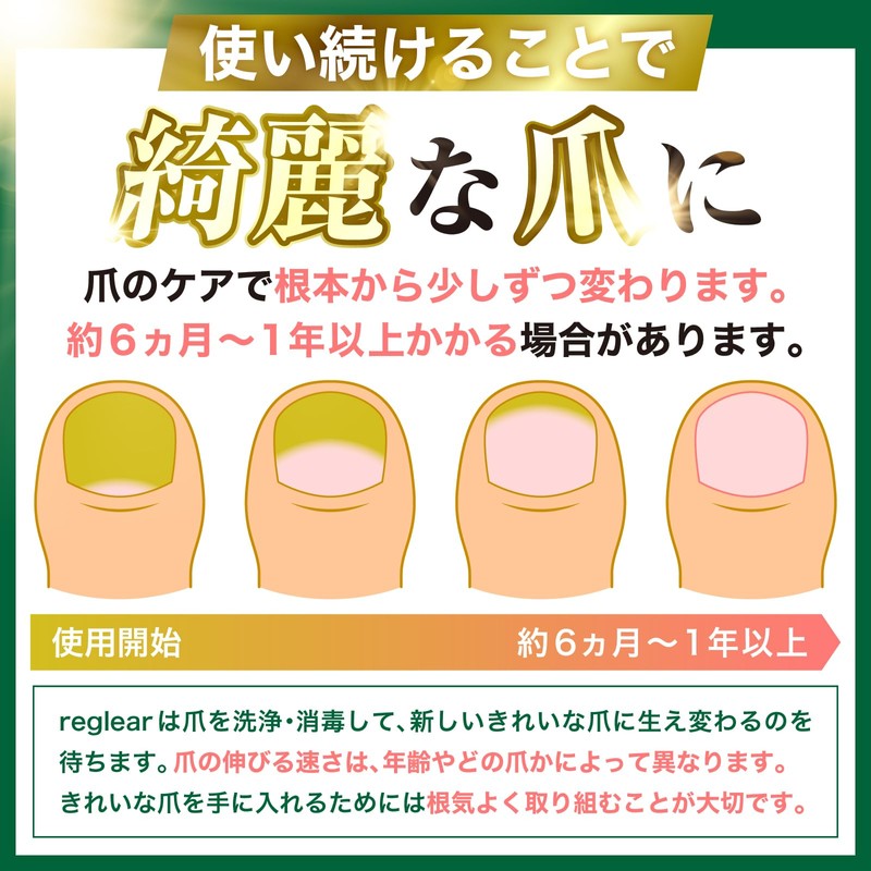 【指定医薬部外品】reglear 爪消毒ジェル 薬用消毒ジェル 爪ケア 足 爪 クリーム ケア 18ml 約1ヵ月分
