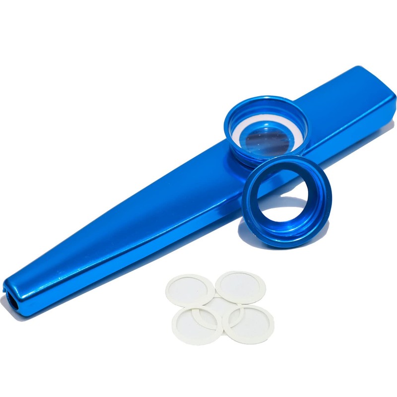Fartime Blue Exquisite Aluminum Alloy Kazoo With 5 Kazoo Flute