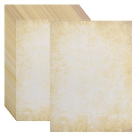 sourcing map 24 Sheets Vintage Cotton Paper Printer Edge Paper Thick 120 GSM, Classic Aged Map for Letter Writing, Invitations, Wedding-8 x 11 Inch,Soft Beige