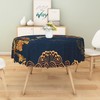 Japanese Style Tablecloth for Round Table 70 Inch Golden Cherry