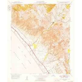 YellowMaps Las Pulgas Canyon CA topo map, 1:24000 Scale, 7.5 X 7.5 Minute, Historical, 1949, 26.8 x 22 in - Paper