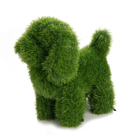 13-in H x 9.1-in W Artificial Grass Dog Statue – Topiary Garden Decor, UV Resistant, 13-Inch Height, Green Plush Finish