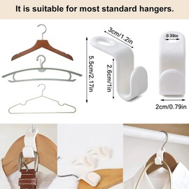 50 Pcs Clothes Hanger Connector Hooks,Plastic Cascading Hanger Hooks Extender Clips Connection Hooks,Space Saving Wardrobe Clothing Outfit Hangers Hooks for Clothes Closet